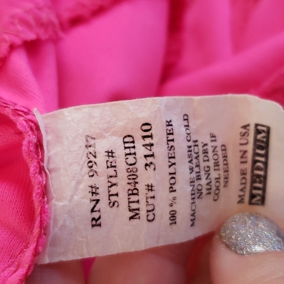 MM MM MM medium hot pink club top peek a boo sleeves - Picture 5 of 5